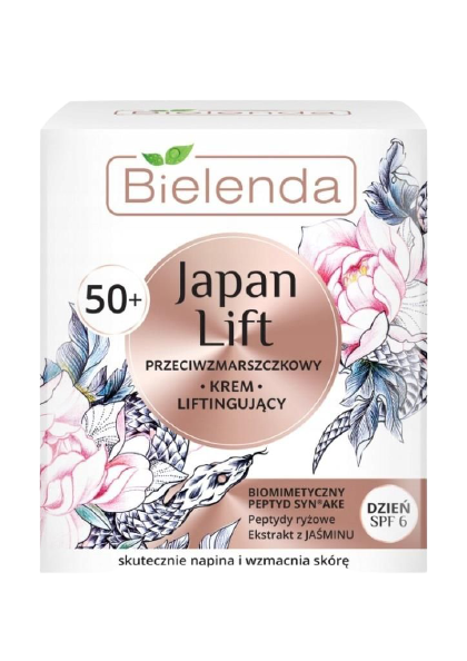 kremy przeciwzmarszczkowe 50   Bielenda Japan Lift 50+ Przeciwzmarszczkowy Krem Liftingujący Na Dzień Spf 6 50Ml